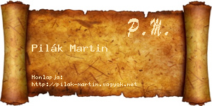 Pilák Martin névjegykártya